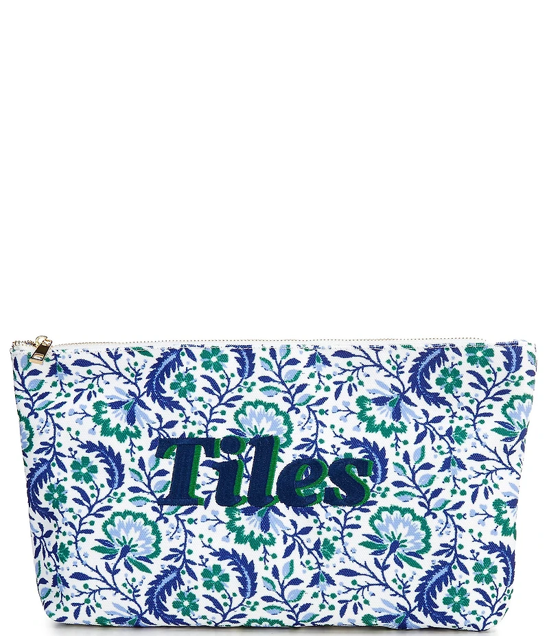Southern Living Floral & Leaf Embroidered Tile Bag