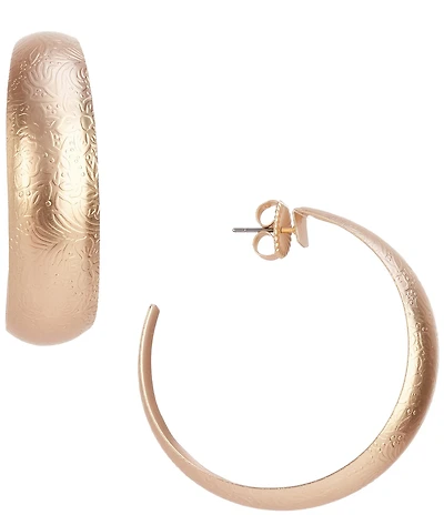 Southern Living Floral Etched Hoop Earrings