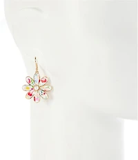 Southern Living Floral Print Ceramic Flower Drop Earrings