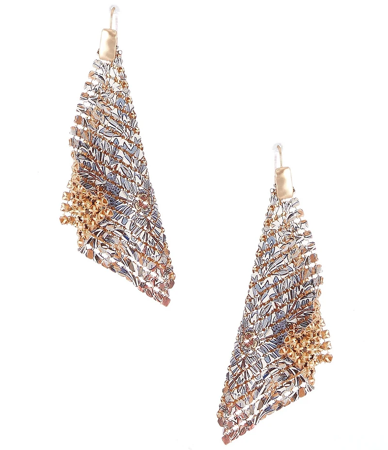 Southern Living Floral Print Chain Kite Drop Earrings