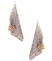 Southern Living Floral Print Chain Kite Drop Earrings