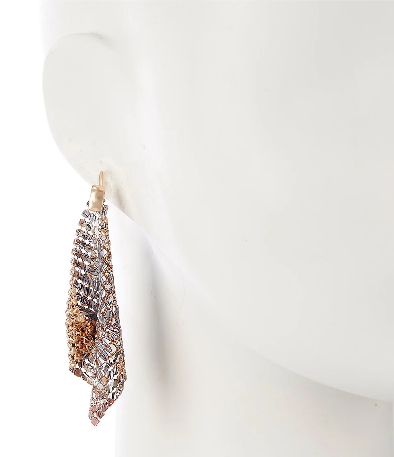 Southern Living Floral Print Chain Kite Drop Earrings