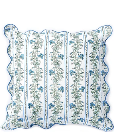 Southern Living Floral Trellis Scallop Edge Square Pillow