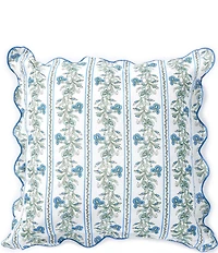 Southern Living Floral Trellis Scallop Edge Square Pillow
