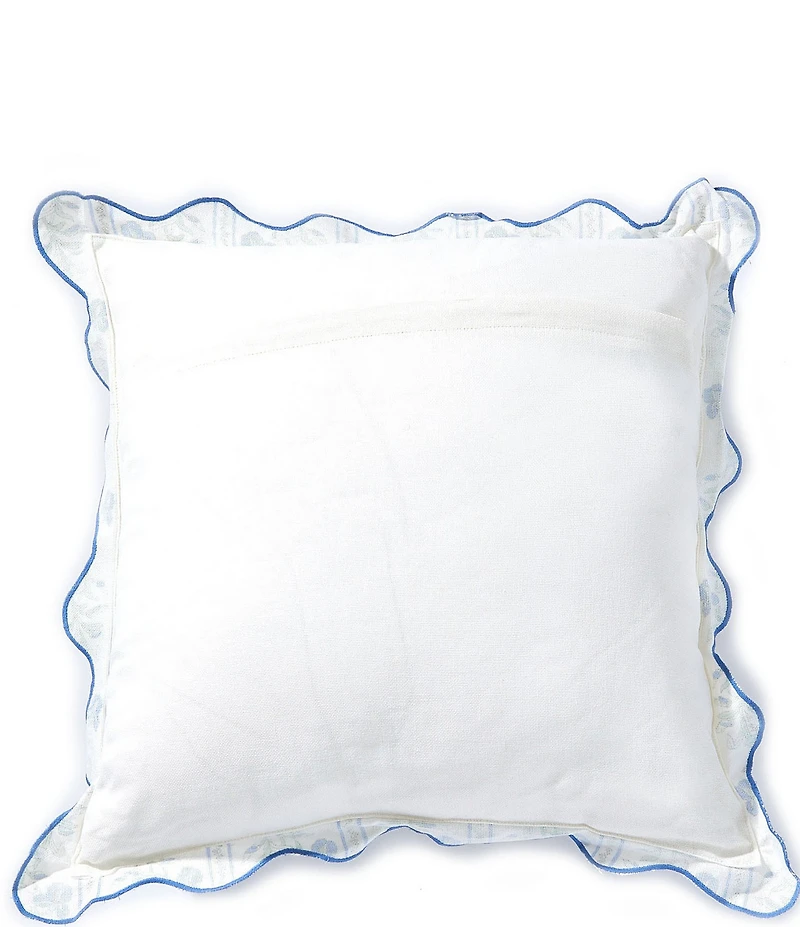 Southern Living Floral Trellis Scallop Edge Square Pillow