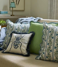 Southern Living Floral Trellis Scallop Edge Square Pillow