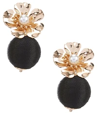 Southern Living Resort Flower Drop Thread Wrapped Ball Earrings