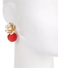 Southern Living Resort Flower Drop Thread Wrapped Ball Earrings