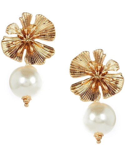 Southern Living Flower Pearl Drop Earrings