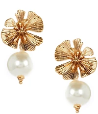Southern Living Flower Pearl Drop Earrings