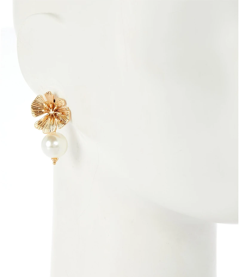 Southern Living Flower Pearl Drop Earrings