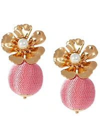 Southern Living Flower Thread Wrapped Ball Drop Earrings
