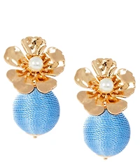 Southern Living Flower Thread Wrapped Ball Drop Earrings