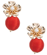 Southern Living Flower Thread Wrapped Ball Drop Earrings