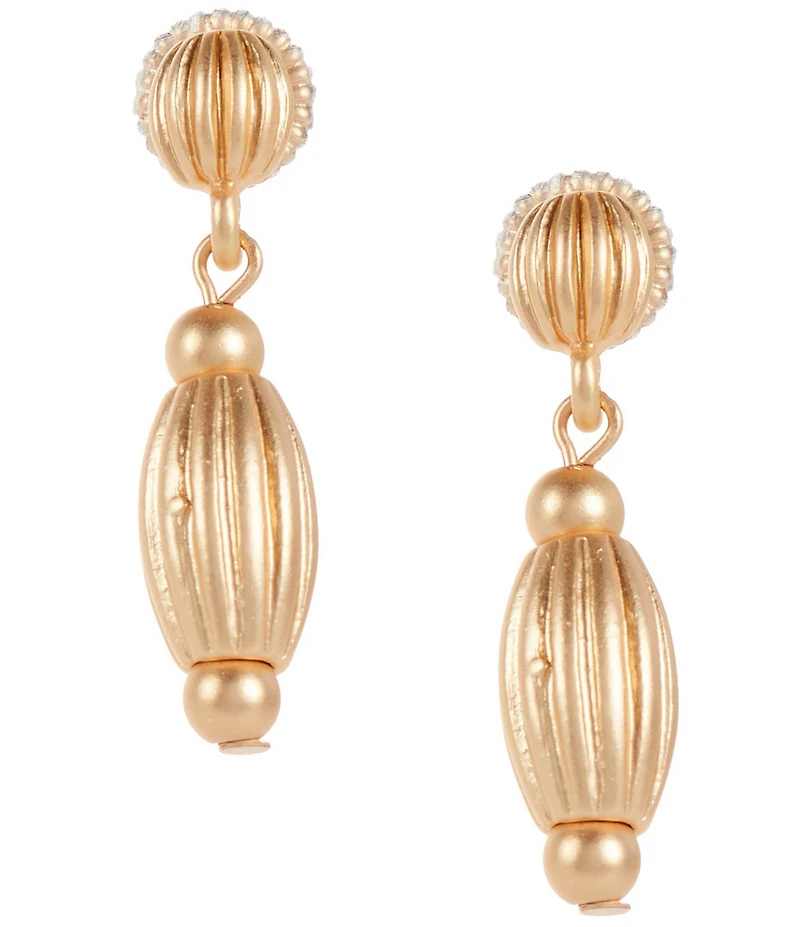 Southern Living Fluted Bead Double Drop Earrings