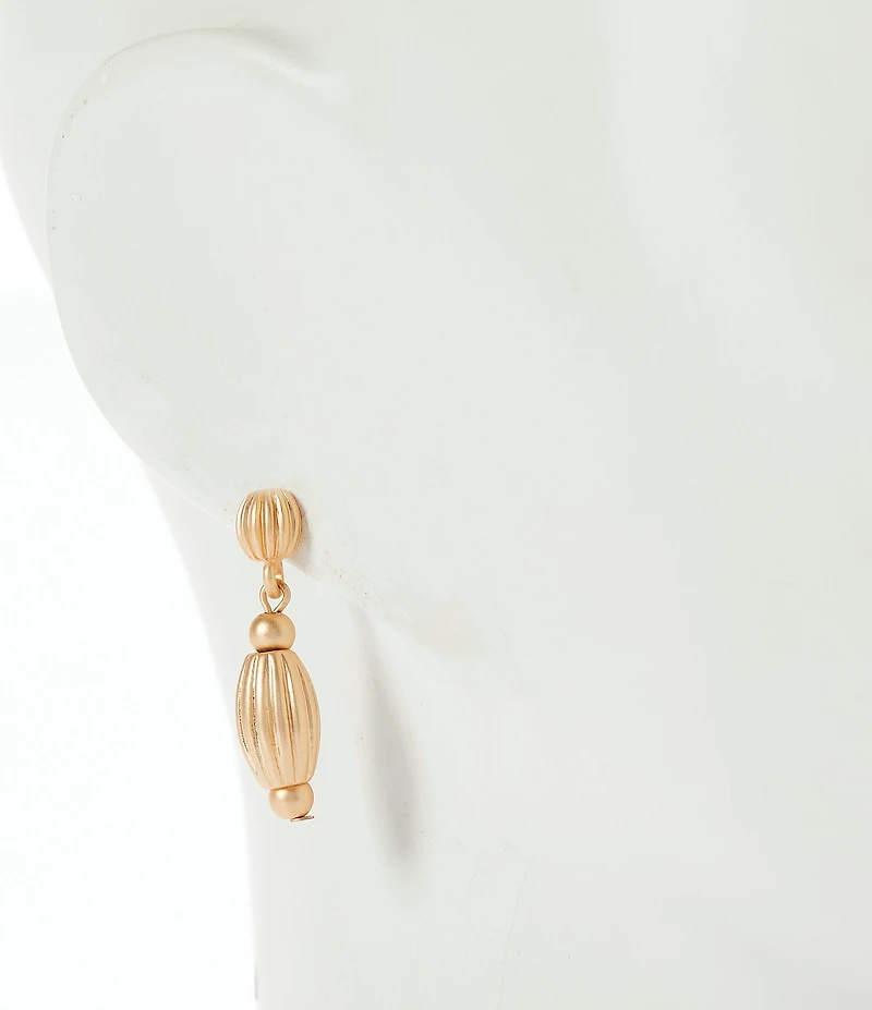 Southern Living Fluted Bead Double Drop Earrings