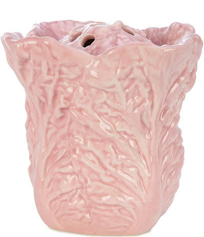 Southern Living Frog Flower Arranging Glazed Stoneware Cabbage Vase