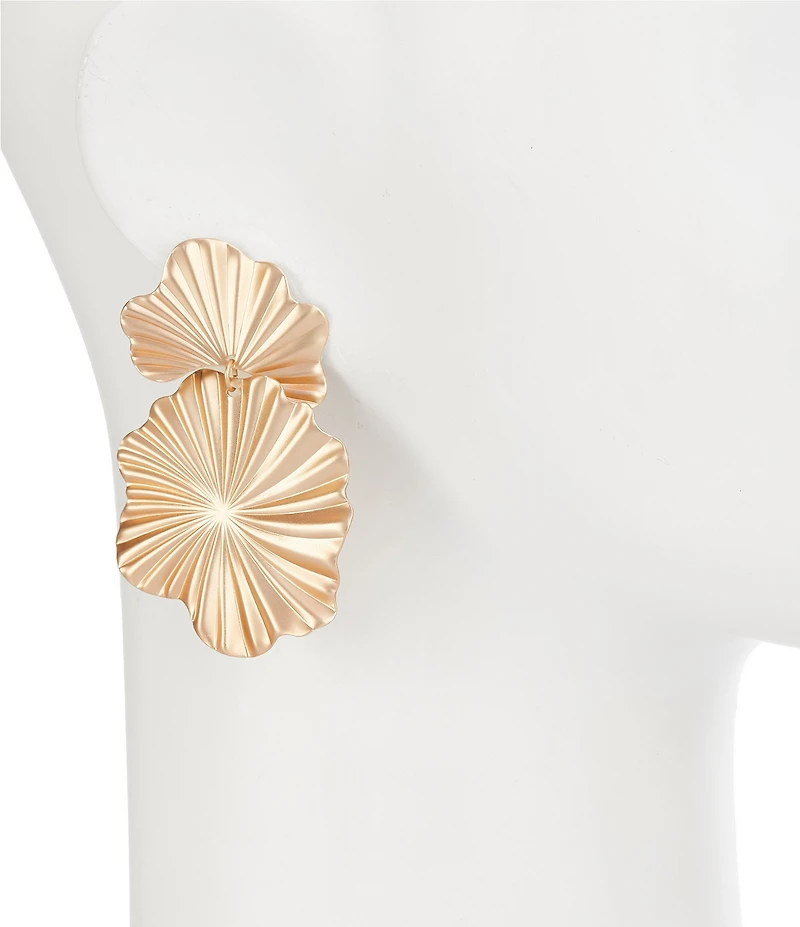 Southern Living Ginkgo Metal Leaf Drop Earrings