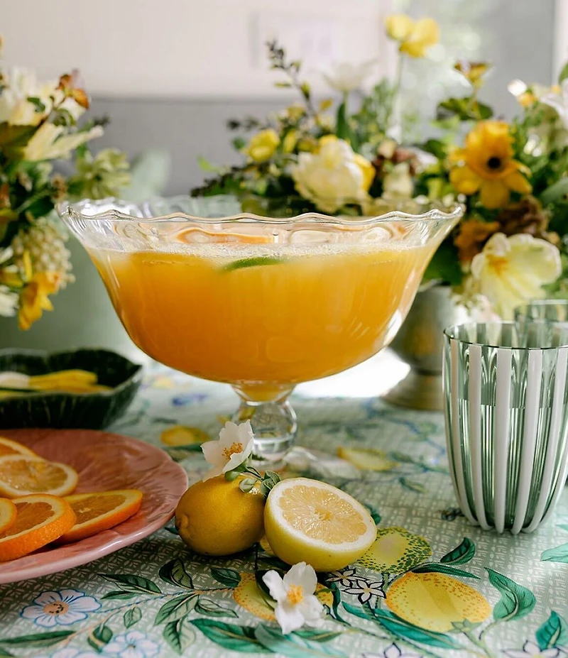Southern Living Tall Scalloped Glass Footed Bowl