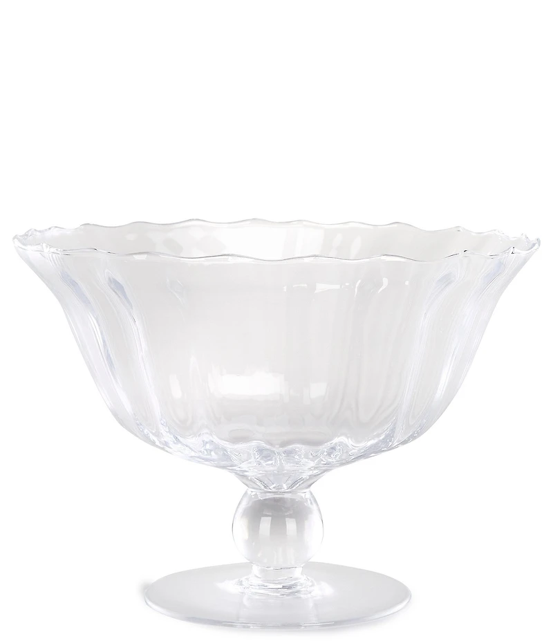 Southern Living Tall Scalloped Glass Footed Bowl