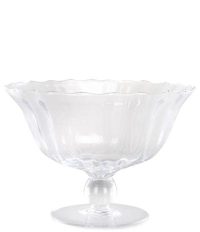 Southern Living Tall Scalloped Glass Footed Bowl