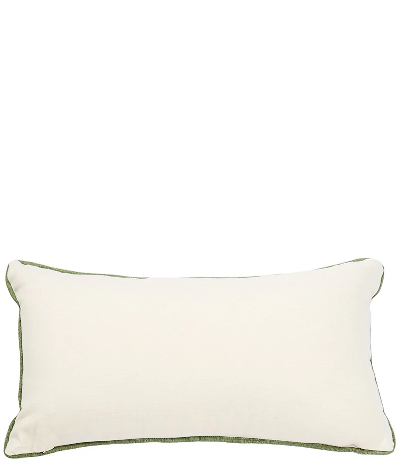 Southern Living Greek Key Tape Embroidered Lumbar Decorative Pillow