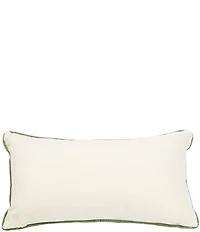 Southern Living Greek Key Tape Embroidered Lumbar Decorative Pillow