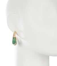 Southern Living Green Cab Geometric Puffy Hoop Earrings