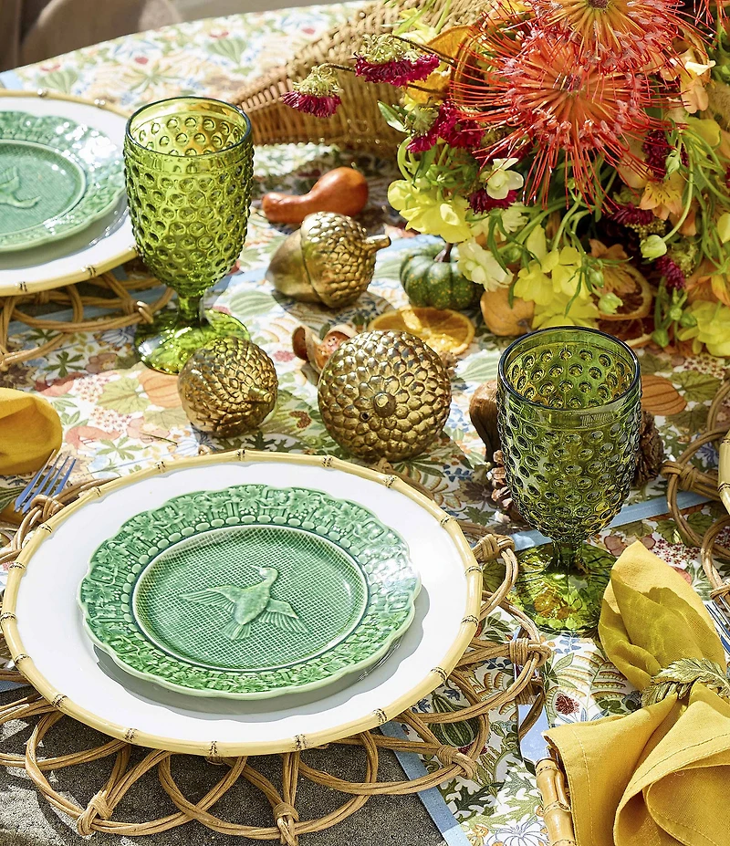 Southern Living Green Hobnail Goblets, Set of 4