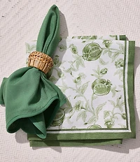 Southern Living Green Pomegranate Print Napkins, Set of 4