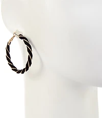 Southern Living Velvet Holiday Twisted Wire Clutchless Hoop Earrings