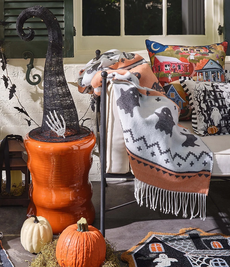 Southern Living Halloween Collection Aurora Fringed Acrylic Throw Blanket