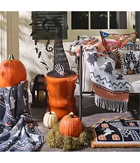 Southern Living Halloween Collection Glow in the Dark Haunted House Vinyl Backed Shaped Coir Doormat