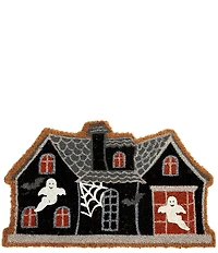 Southern Living Halloween Collection Glow in the Dark Haunted House Vinyl Backed Shaped Coir Doormat