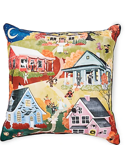 Southern Living Halloween Collection Halloween Scene Indoor/Outdoor Decorative Square Throw Pillow