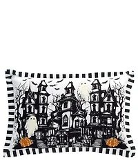 Southern Living Halloween Collection Spooky Night Haunted House Embroidered Decorative Throw Lumbar Pillow