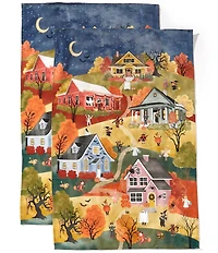 Southern Living Halloween Scene Kitchen Towels, Set of 2