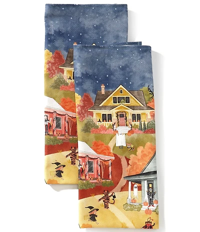 Southern Living Halloween Scene Kitchen Towels, Set of 2