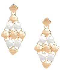 Southern Living Hammered Metal Multi Square Shakey Drop Earrings