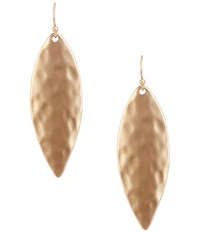 Southern Living Hammered Metal Navette Drop Earrings