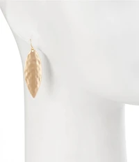 Southern Living Hammered Metal Navette Drop Earrings