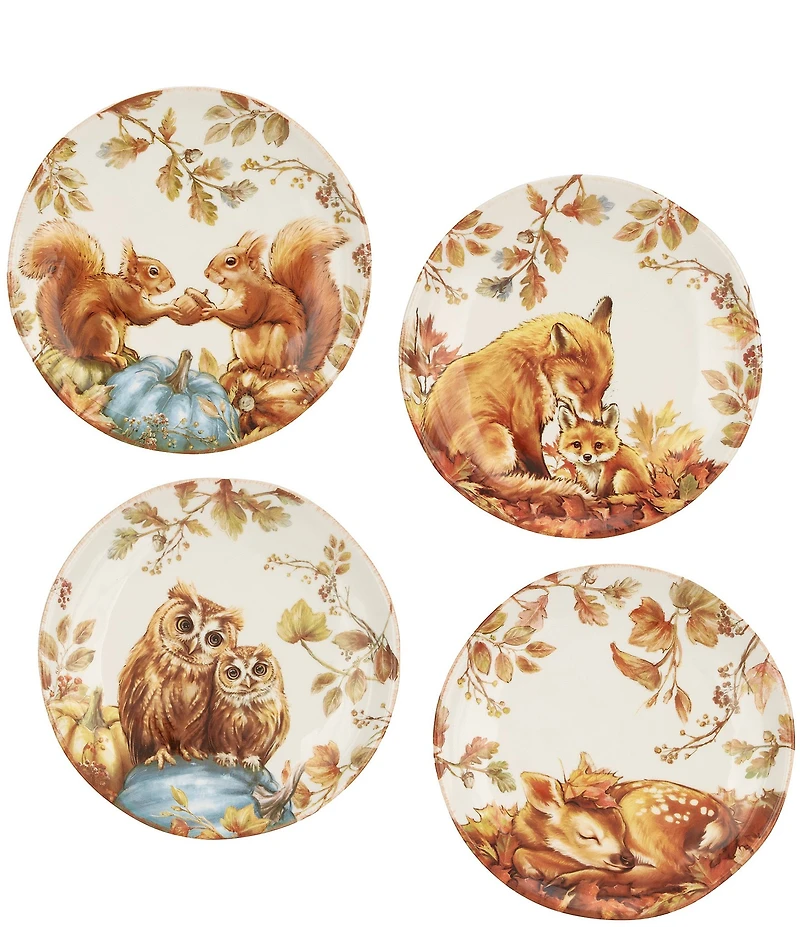 Southern Living Harvest Animals Collection Accent Plates, Set of 4