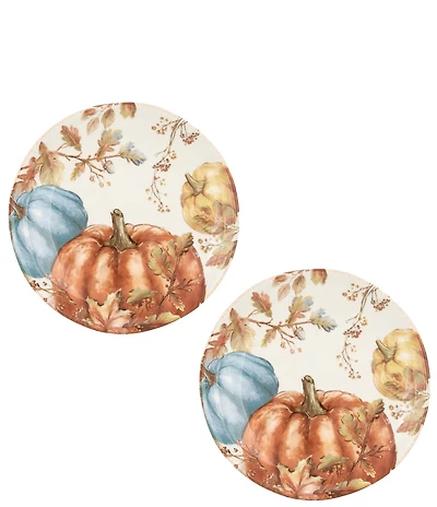 Southern Living Harvest Animals Collection Pumpkin Accent Plates, Set of 2