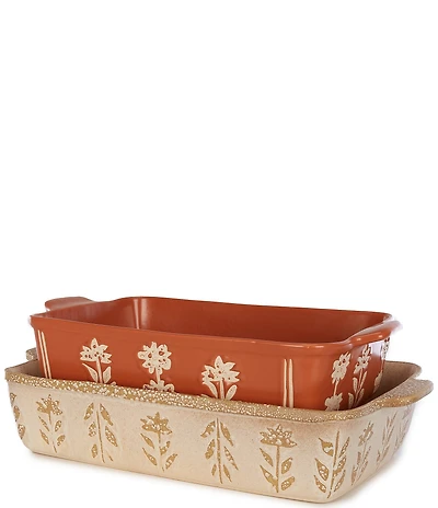 Southern Living Harvest Floral Print Baking Dishes, Set of 2