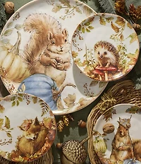 Southern Living Harvest Collection Fox and Hedgehog Accent Plates, Set of 2