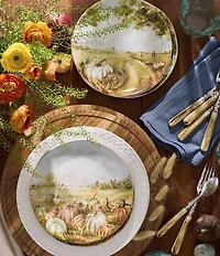 Southern Living Harvest Collection Pumpkin and Mountain Accent Plates, Set of 2