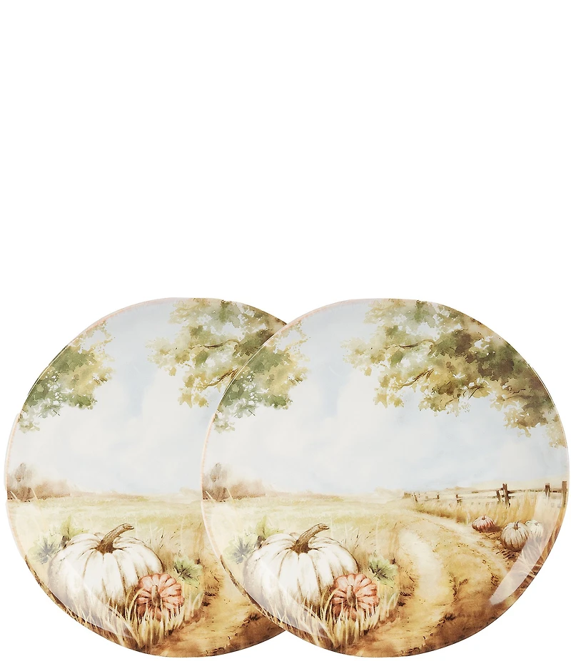 Southern Living Harvest Collection Pumpkin Road Accent Plates, Set of 2