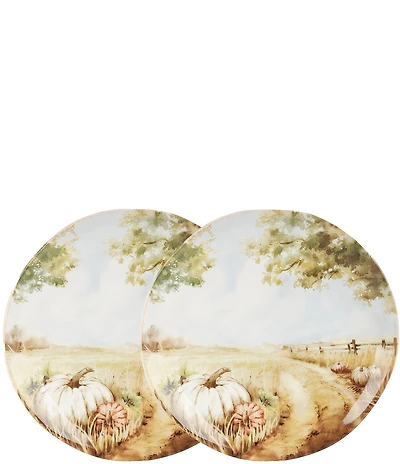 Southern Living Harvest Collection Pumpkin Road Accent Plates, Set of 2