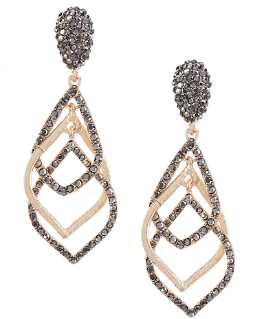 Southern Living Hematite Teardrop Dangle Drop Earrings