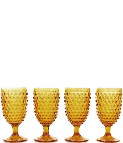 Southern Living Hobnail Glass Goblets, Set of 4